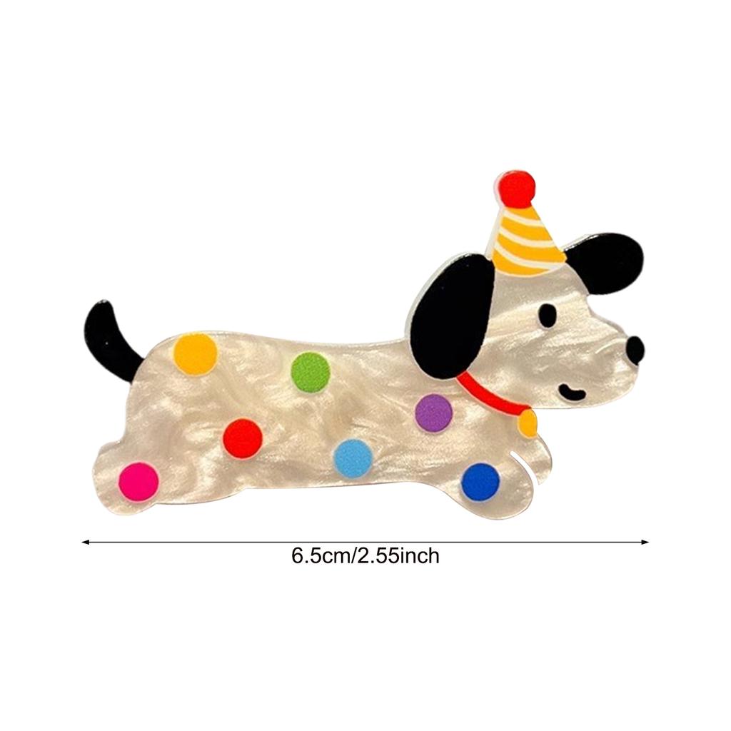 Acrylic Puppy Shape Hair Clips Cartoon Non-Slip Fringe Clips for Daily Home Office Outdoor