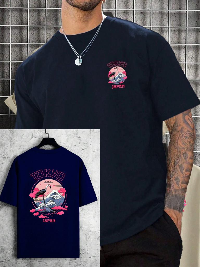 Tokyo Men Cotton T-shirt Luxury Brand Fashion Big Size Top Casual Short Sleeve Streetwear Classic Print New Arrival Tee S-4XL