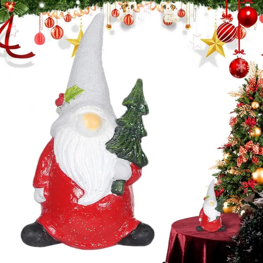 Standing Christmas Gnome Ornament Resin Santa Claus Statue Xmas Gnome Elf Figurine  Children Gifts