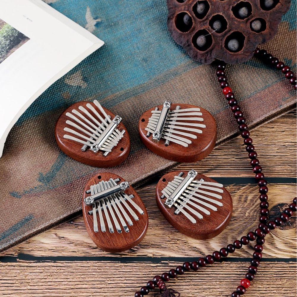 8 Keys Finger Piano Wooden Finger Thumb Piano with Lanyard Musical Instrument Gifts for Kids and Adults Beginners
