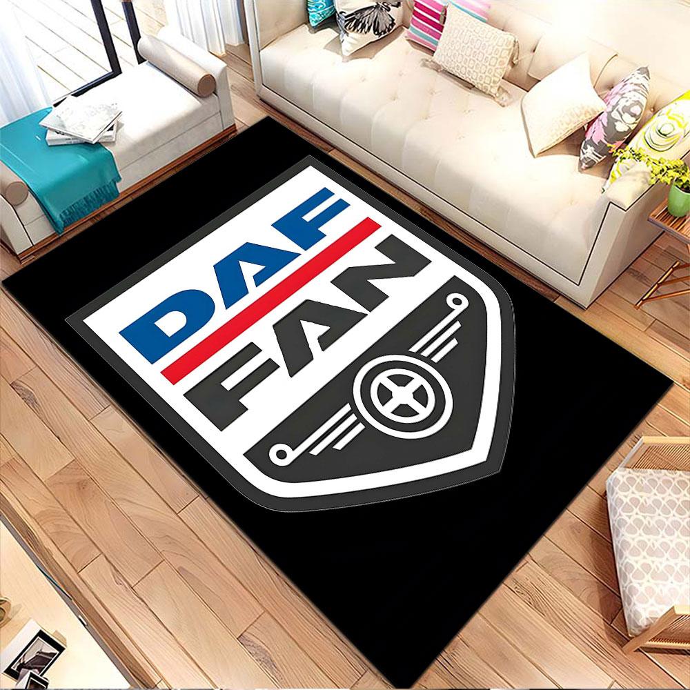DAF Fan Emblem Design Patterned Carpet, Non Slip Mat Suitable for Living Room and Bedroom Sofas