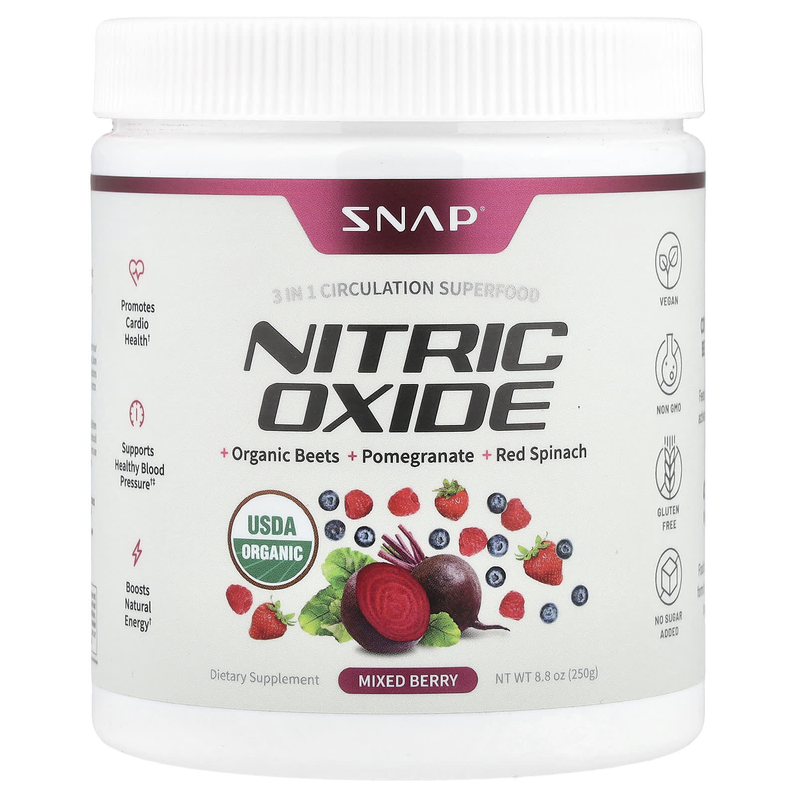 

Nitric Oxide, Mixed Berry, 250G(8.8Oz)