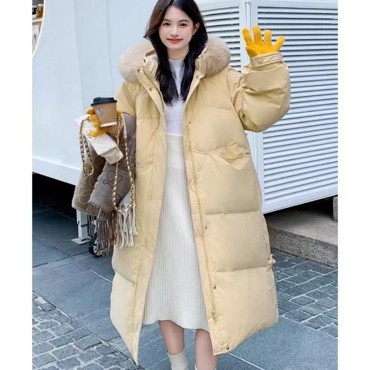 Winter Loose Sweet Thickened Long Cotton with Hooded Coat for Women