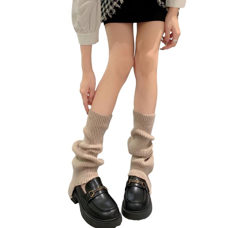 Womens Lolitas Knit Long Socks Flared Leg Warmers Harajuku Booties Socks Winter Warm Ankle Heap Socks