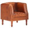 Day and Night - Day and Night Brown Genuine Goat Leather Armchair