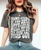 Auntitude T-Shirt, Aunt Life Shirt, Retro Groovy Aunt Shirt, Cool Aunt Club Shirt, Trendy Aunt Shirts, Promoted To Aunts, Best Auntie Shirt