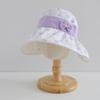 Girls' Floral Bow Wide-Brim Sun Hat - Breathable, Cooling, and Open-Top for Summer Protection