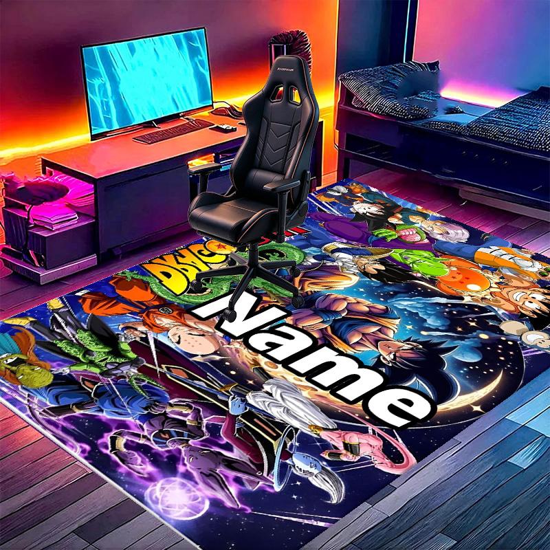 Custom Name Personalized DRAGON BALL Print Carpet, Versatile Home Decor Rug, for Playroom, Apartment, Balcony, Entryway, Hallway Gift