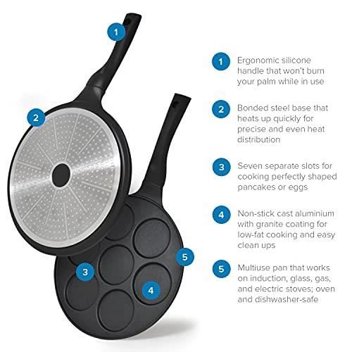 Poêle à crêpes - JOEJI'S KITCHEN - 26,5 cm - Antiadhésif - Fonte d'aluminium - Induction