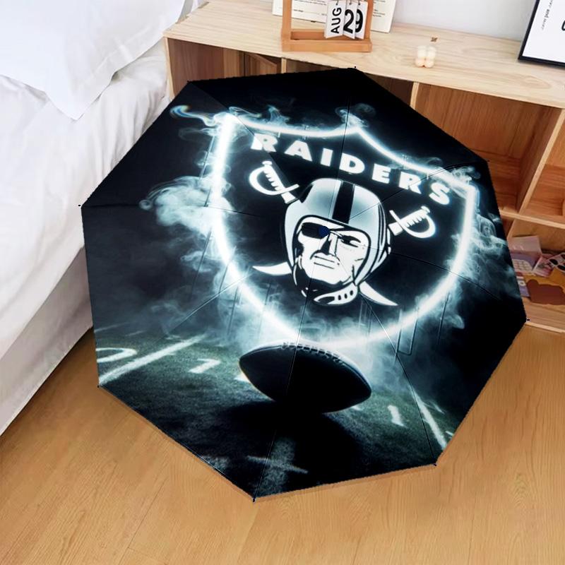 1PC Raiders Football Legacy Printed Umbrella Folding umbrella, automatic umbrella 8-Frame for Travel, camping Fan gifts Christmas Gifts