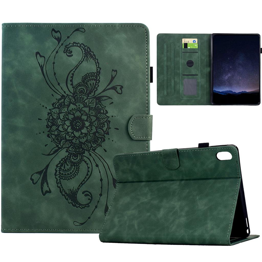 For Samsung Galaxy Tab S11 Case Mandala Imprinted Leather Tablet Cover with Card Slots