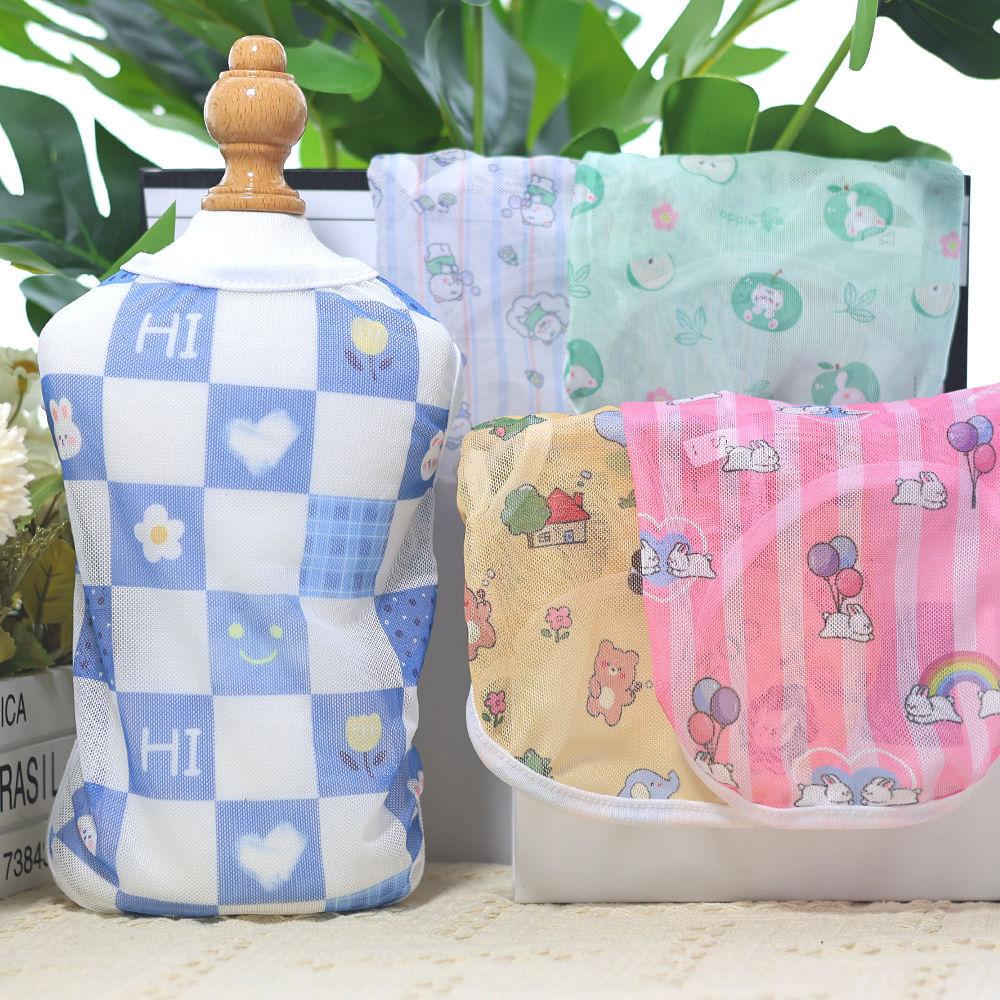 Desene animate drăguț animal de companie vestă subțire cățeluș vară respirabil plasă îmbrăcăminte pentru pisici câini pisică jachetă haine pentru câini mici