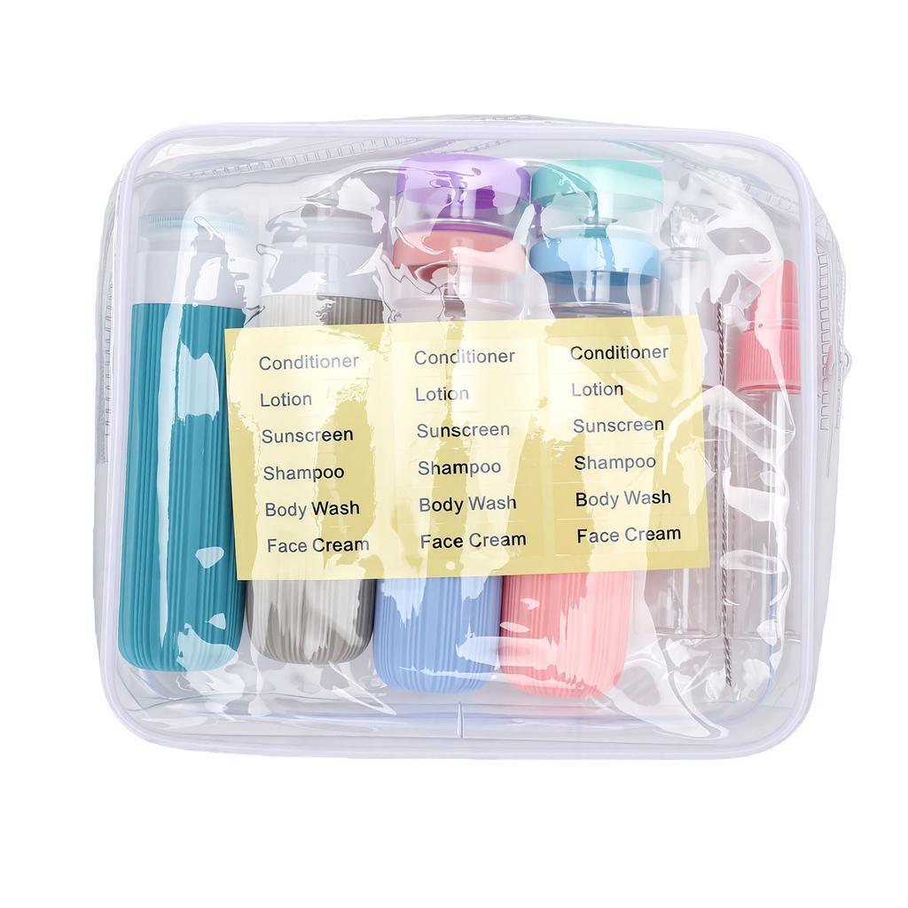 Travel Bottles for Toiletries Leakproof Squeezable Silicone Toiletry Containers for Shampoo Conditioner Portable