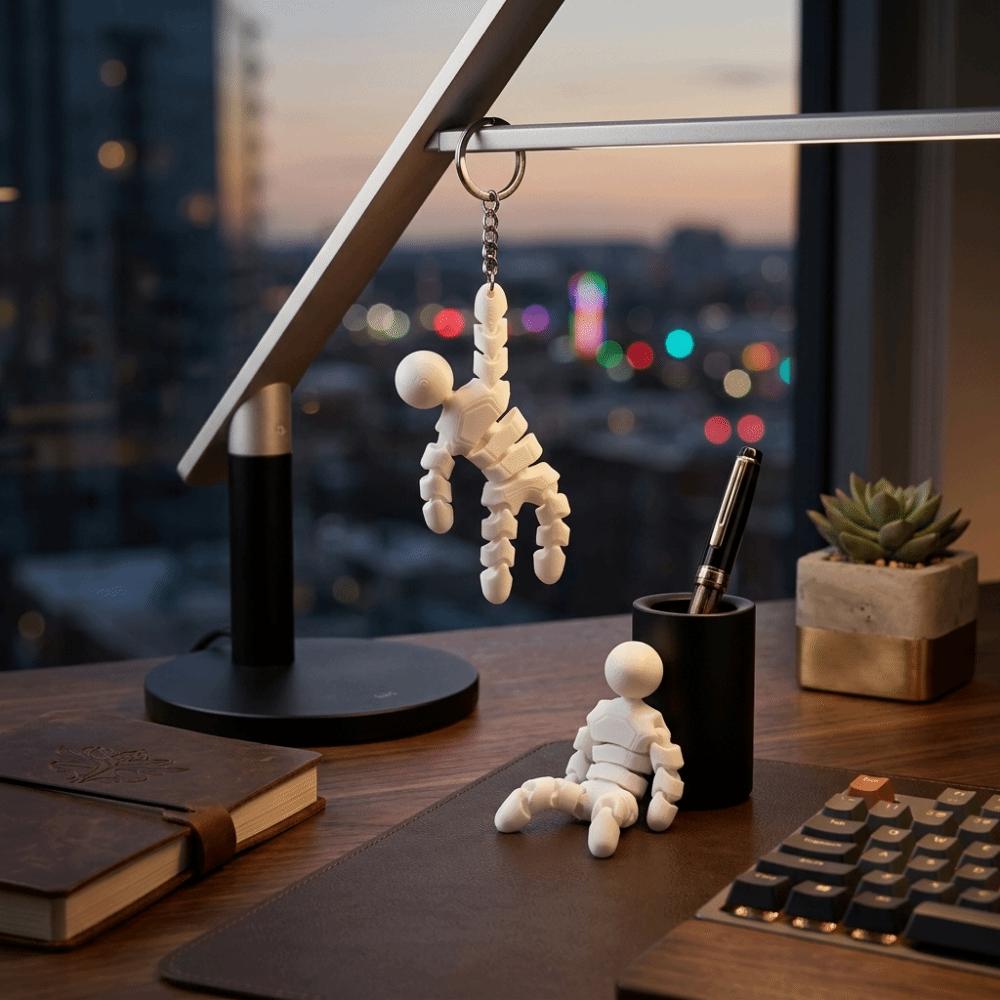 Movable Joints 3D Printed Keychain Creative Styling Stress Relief Toy Hanging Ornament Pendant