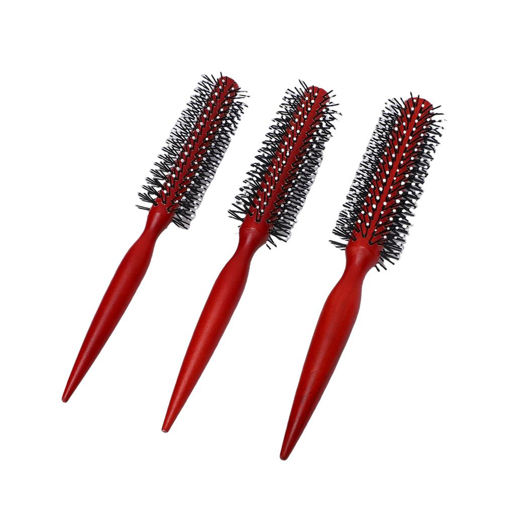 Wooden Round Hair Brush Set 3 Sizes Round Curling Comb with Anti Static Ergonomic Handle for All Hair Types