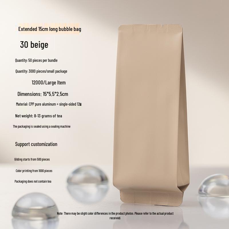 8g Extra Thick Aluminum Foil Tea Bag for Yancha, Phoenix Dancong, Black Tea & Rougui