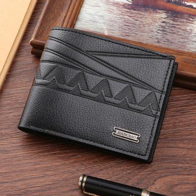 Men's Slim Wallet Fashion Embossed Soft Leather Large Capacity Multi Card Holder Compact Bifold for Youth Travel