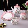Farorui Shi Korean Afternoon Tea Set: Mug, Coffee Cup, Western Dinner Plate, Teapot, Sugar & Creamer, Small Bird Design.