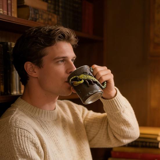 Gotische Skorpion Tasse 3D Skorpion Kaffeetasse mit Henkel Harz Teetasse Geschenke für Männer Frauen Heim Büro Dekoration