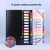 Accordion Bag with Multi-layer Rainbow Pages - Document Classification Folder with PP Binding and Cord