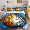 Sun and Moon Themed Decor Set  Kid's and Adults' Bedroom Decor, Exquisite Three-piece Bedding Set Gift
