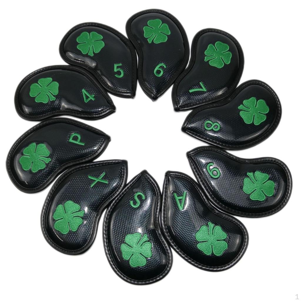 10 Pieces Golf Iron Head Covers Cushioned Interior Lining Cover HookandLoop Fastening