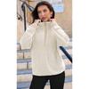 Women's Color Block Striped Half Zip Polo Sweatshirt Loose Long Sleeve Casual Pullover Top