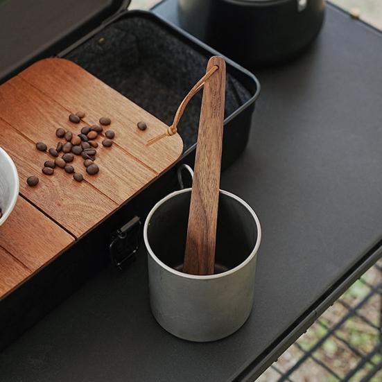 Black Walnut Coffee Stirrer Long Handle Outdoor Camping Pour-over Coffee Stirring Bar Portable Heavy Duty Wooden Mixer Stick Coffee Accessories