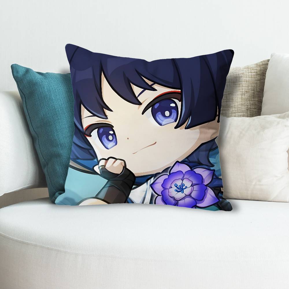 Game GGenshin Impact Wanderer Pillow Cases for Bedroom Living Room Sofa Home Decor Polyester Cushion Cover with Zipper