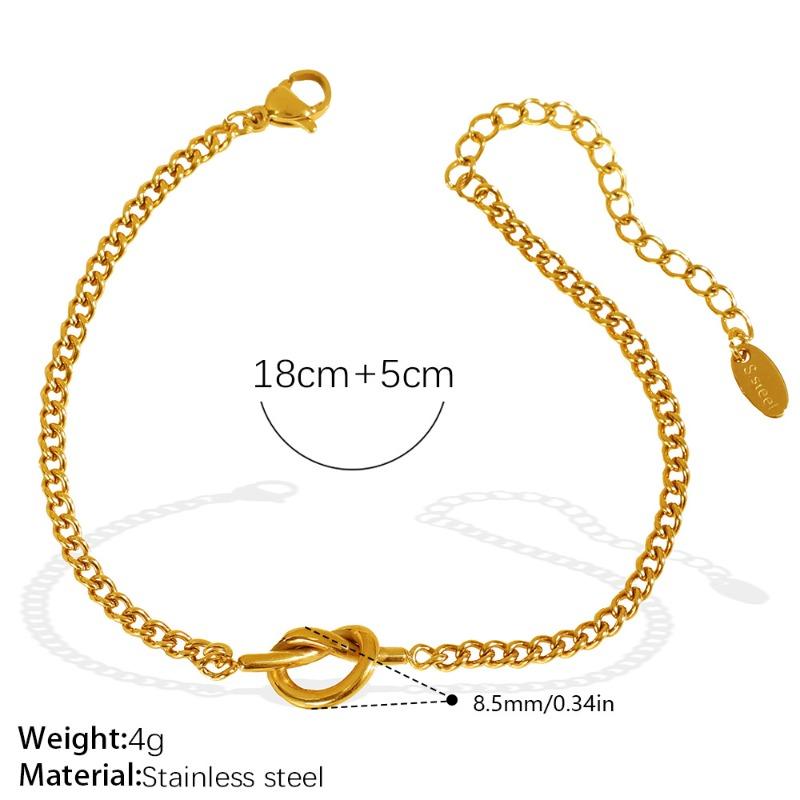 Meier Bestselling lover s knot bracelet - stainless steel with 18k gold plated geometric pendant