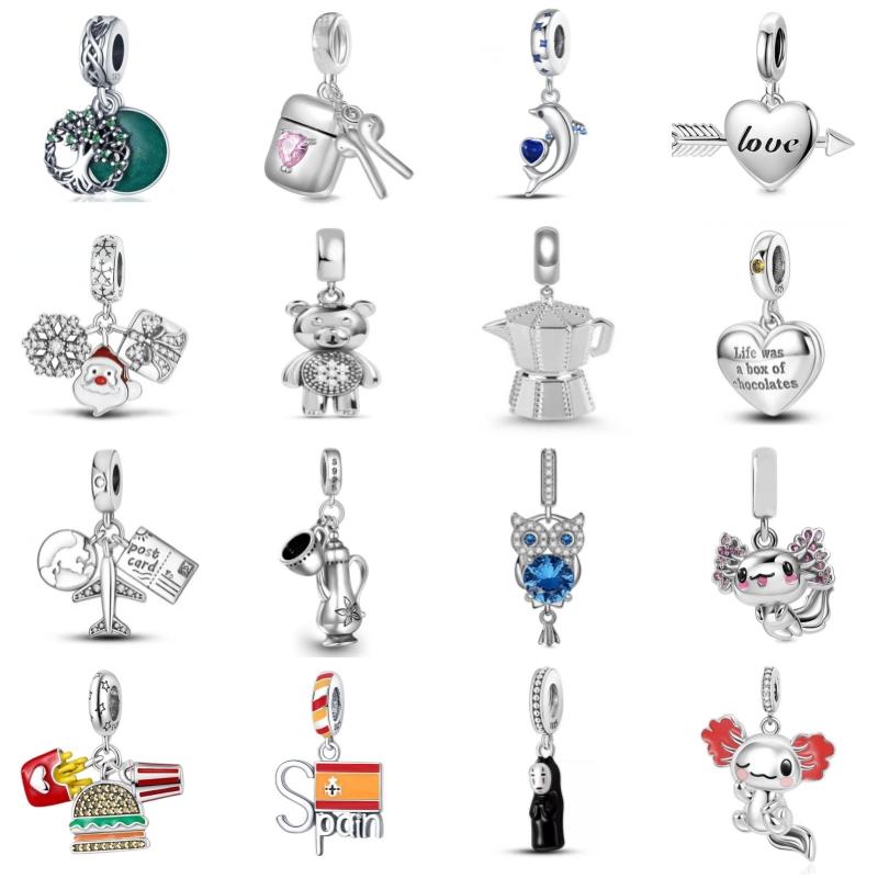 New New Dinosaur Pendant Heart Love You Forever Light In Dark Copper Plated Bead Fit Original Bracelet Women Diy