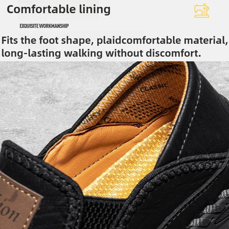 38-48 Spring/Autumn Men's Handmade Retro Leisure Shoes Large Size  Casual Shoes Leather Rubber Bottom Handmade Car Men's Leather  Boots