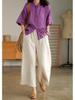 2022 Summer Plus Size Cotton Linen Wide-Leg Casual Pants - Breathable, Slimming, Artistic Design