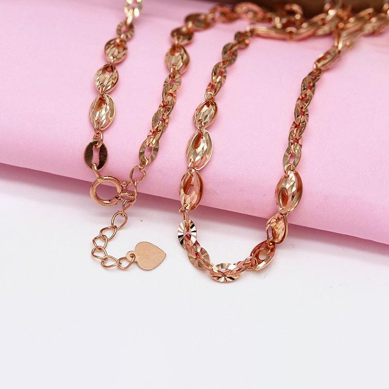 Purple Gold Car Flower Water Drop Hollow Pendant Rose Gold Plated Foreign Gas Color Gold Necklace