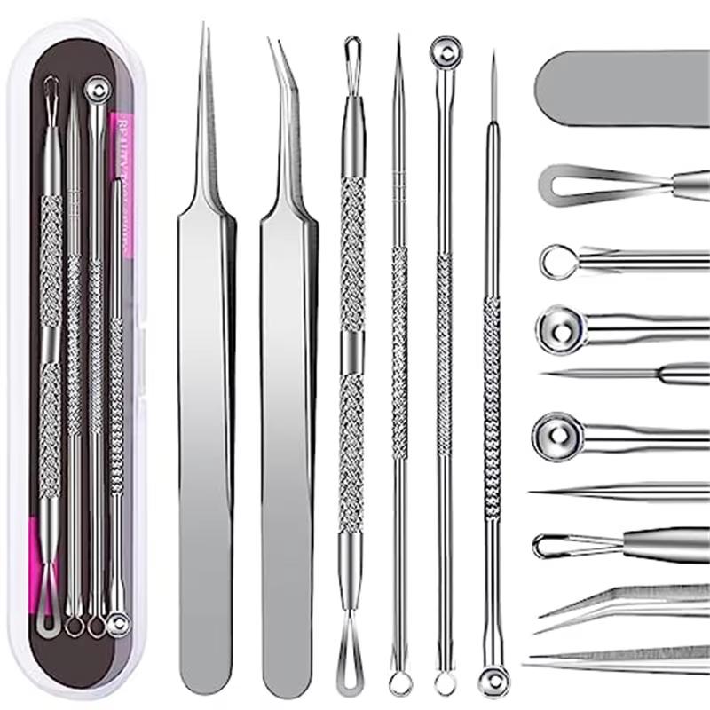 4/8Pcs Ultra-Precise Pimple Tweezers Set - Pro Acne and Blackhead Removal Tool -for Effective Face Care and Skin Purification