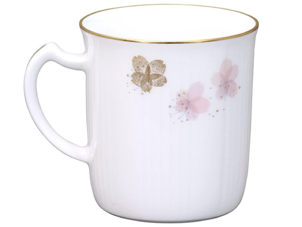 Okura Pottery Art Store Sakura Series 3rd Edition Mug Individual Plate Made in <Direct Exclusive> "Hatsumiyo Sakura" & Set, Coffee/Tea Plate, Japan,