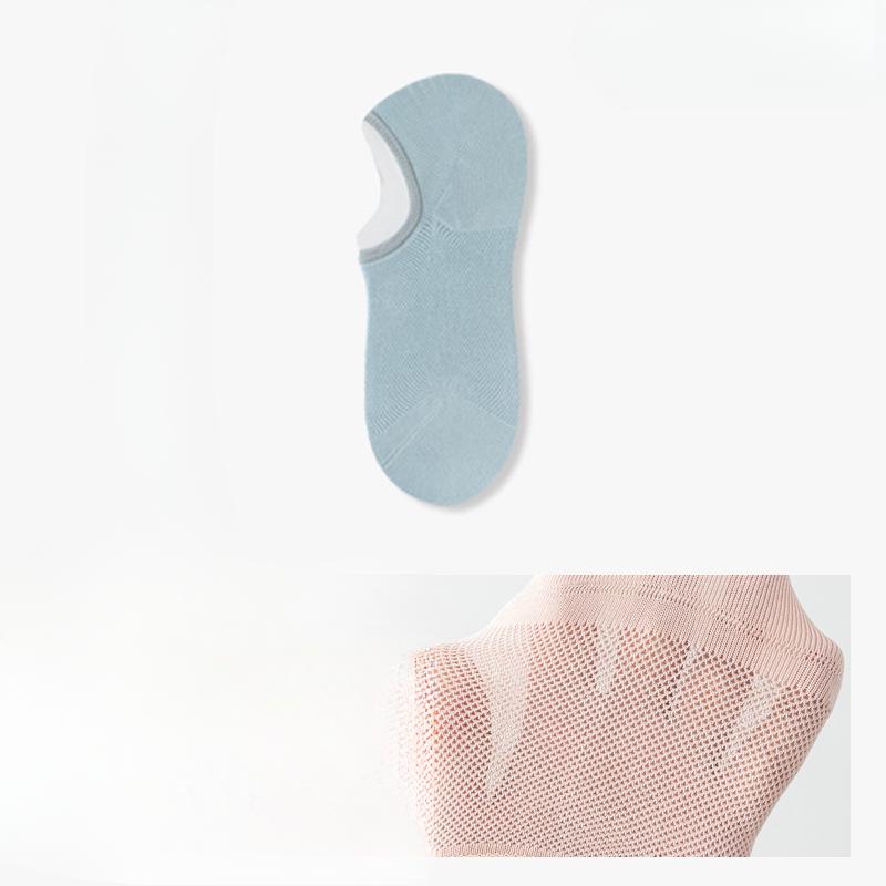 Female Summer Thin Mesh Cotton Antibacterial Antiodor Shallow Mouth Invisible Heel Socks