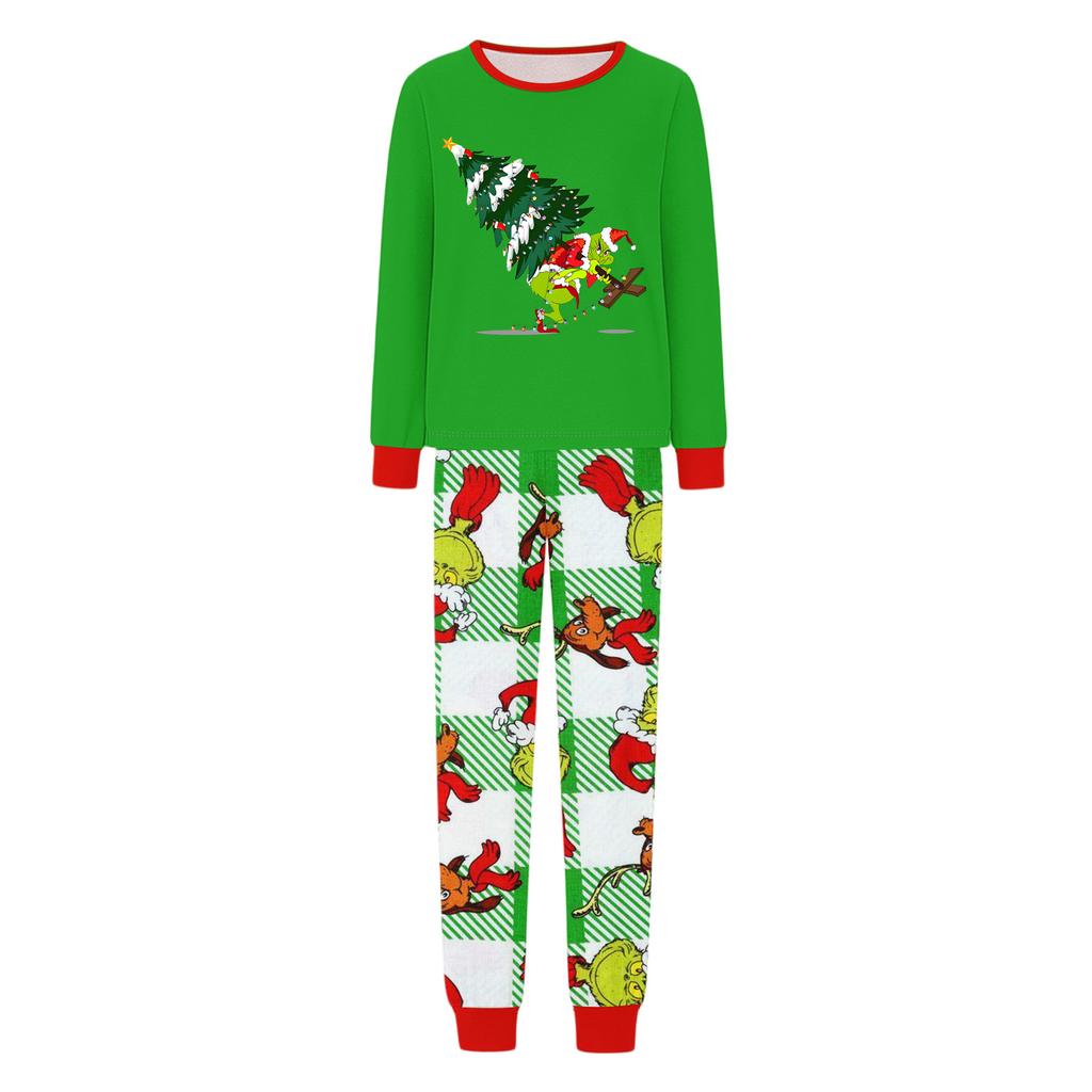 Christmas Prints Family Matching Long Sleeve Tops+Parhts Set Family Matching Sets