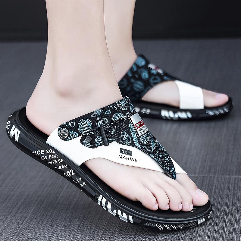 

Тапочки мужские летние верхняя одежда тренд нескользящие универсальные шлепанцы двойного назначения мужские уличные спортивные пляжные сандалии для отдыха 38