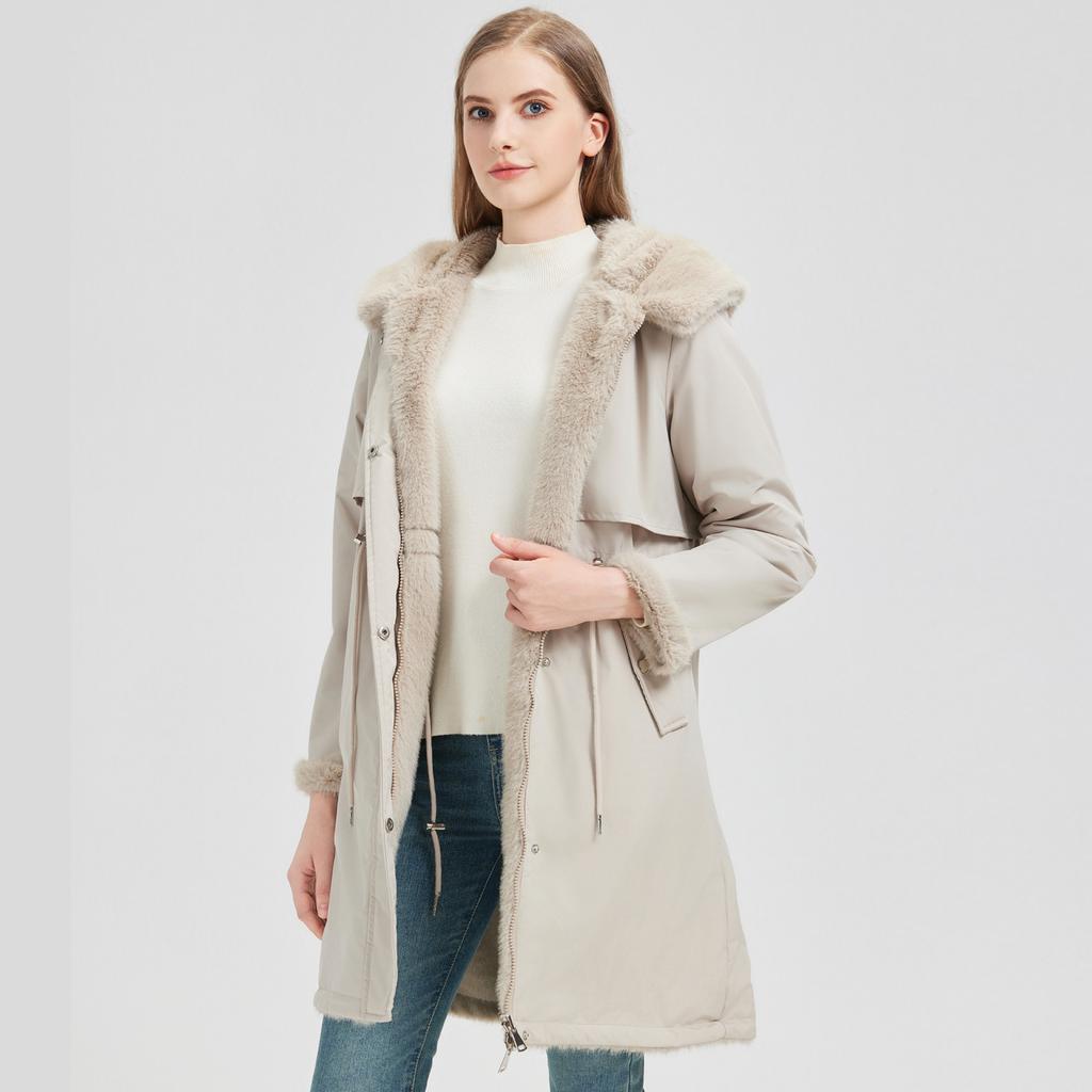 One-Wear Three-Wear Parker Cotton Jacket Women's New Removable Liner Korean Style Slimming Mid-Length Reversible Waist Jacket