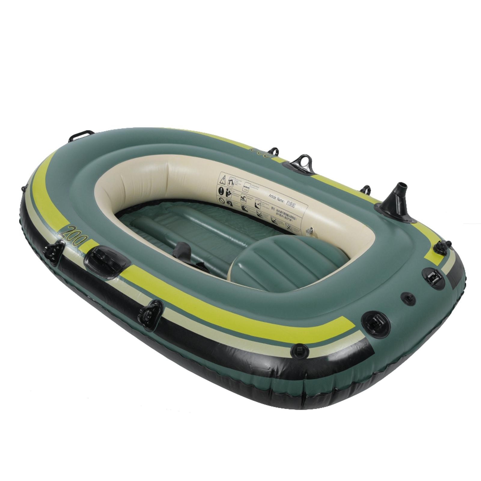 Groene PVC Opblaasbare Boot 2 Persoons Opblaasbare Kajak Kano met Touw Vissen Drijven Duikgereedschap