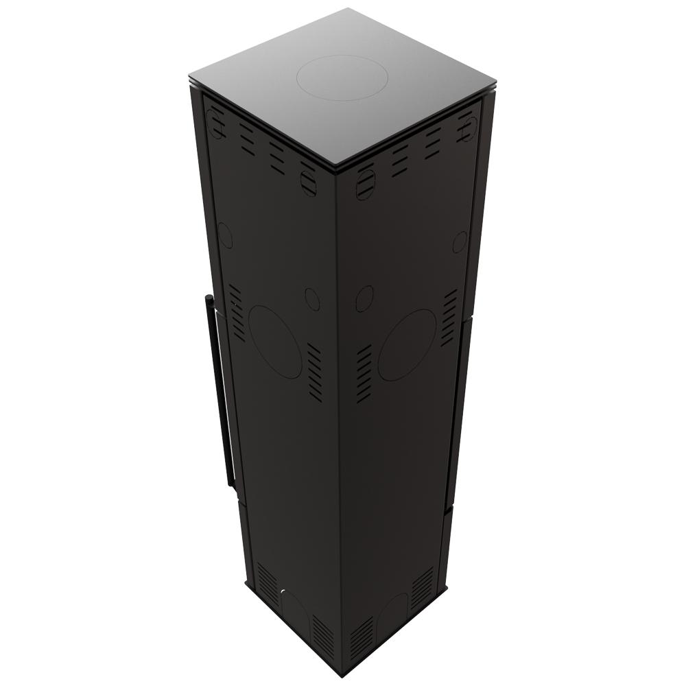 Wood burning steel stove KRATKI REN/L left Ø 150 7 kW black thermotec self closing door