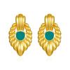 New Gold Color Stainless Steel Retro Boho Stud Earrings Hypoallergenic Light Luxury Jewelry for Women for Daily Party