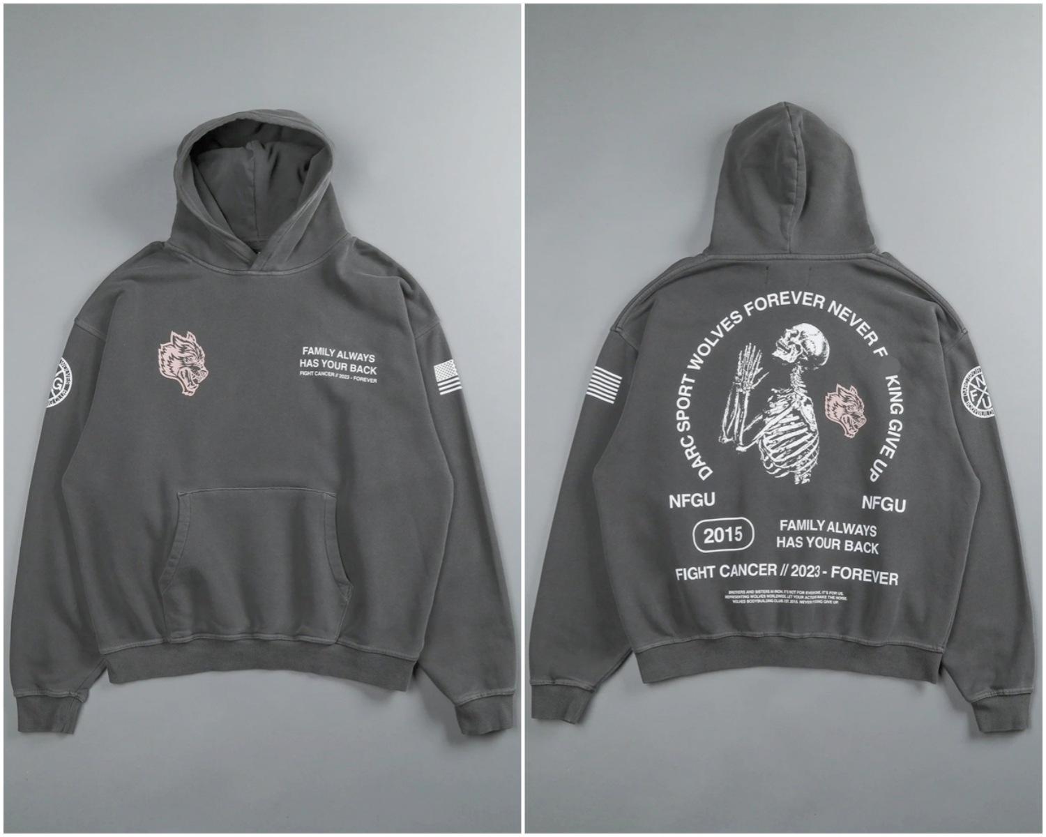 

DARC SPORT Унисекс Модный Худи с Капюшоном и Принтом из Букв с Начесом No Fleece L