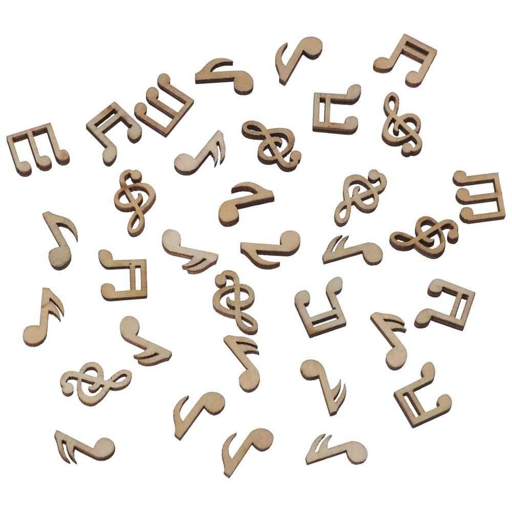 Wooden Musical Note Pendant Log Color U-shaped Pendant Cartoon Pattern  Art