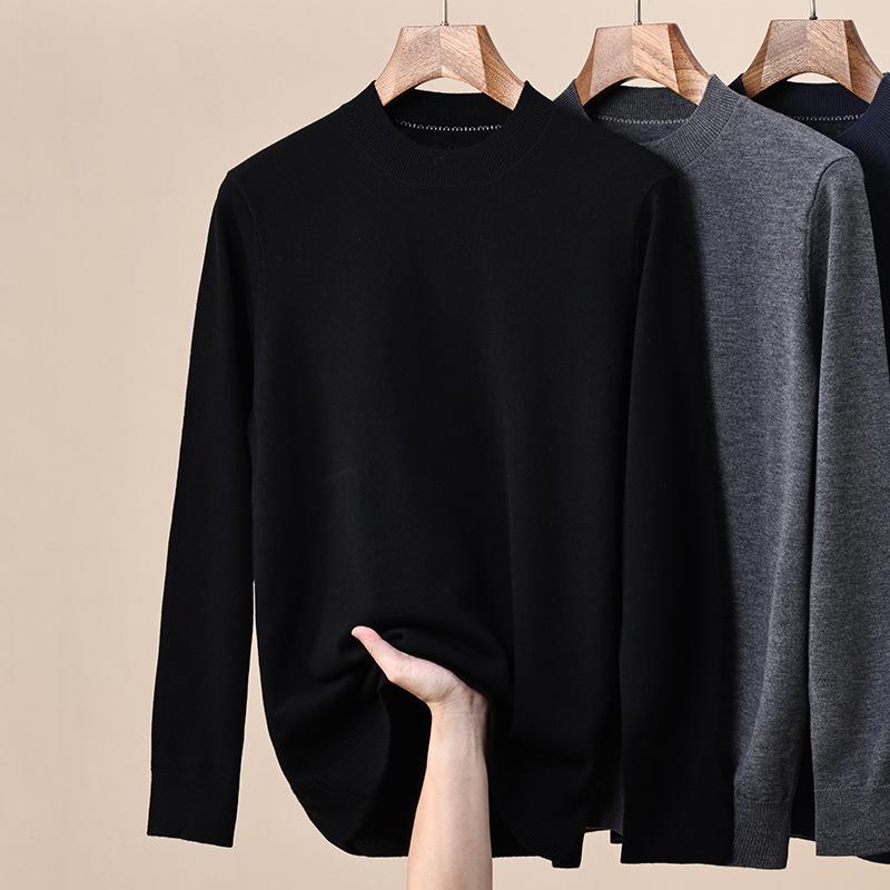

Hengyuanxiang Men s Thick Wool Sweater - 100% Pure Wool, Half-High Neck, 2025 Autumn/Winter Collection 170/88A