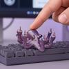 Luminous Gesture Octopus Statue, Resin Octopus Figurine, Middle Finger Octopus Statue, Sea Animal Octopus Decoration for Home Office Desktop