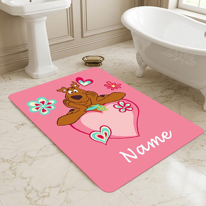 Custom Name Dog Artwork Living Room Non-Slip Area Rug Soft Carpet for Bedroom Kids Playroom Sofa Office Home Decor Doormat