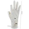 Women's Cute Bear Embroidery Sun Gloves, UPF 50+ UV Protection, Breathable Mesh, Fingerless Gloves for Driving