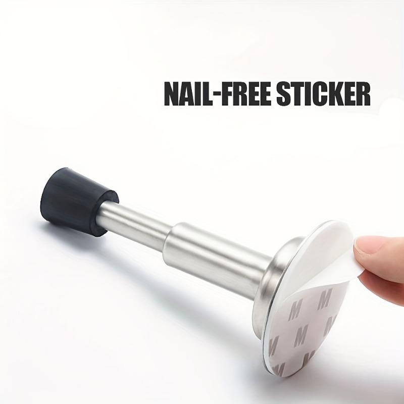 

1Pcs Stainless Steel Hydraulic Buffer Mute Door Stopper Non-Punch Wall-Mounted Doorstop Non-Magnetic Door Touch Hardware. Silver